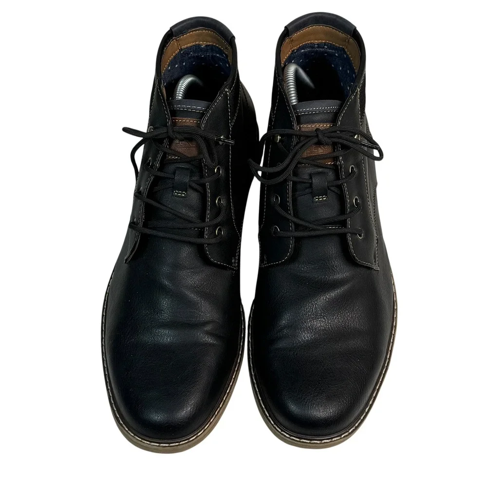 Hawker Rye Men Black Lace Up Chukka Ankle Boots Size 11.5 Round Toe Casual Dress